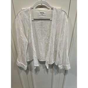 One X One Teaspoon White Cotton Cardigan Semi Sheer Gauze Beach Coastal Resort